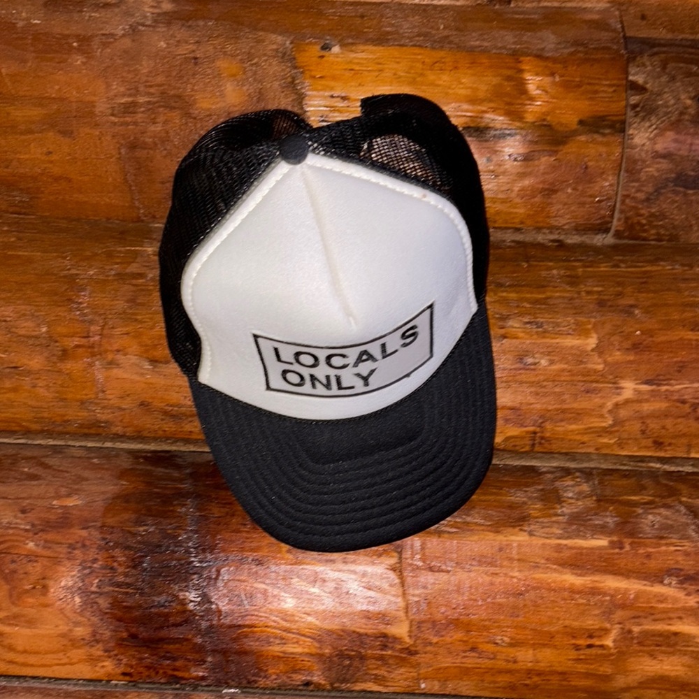 Black and White Locals Only Trucker Hat